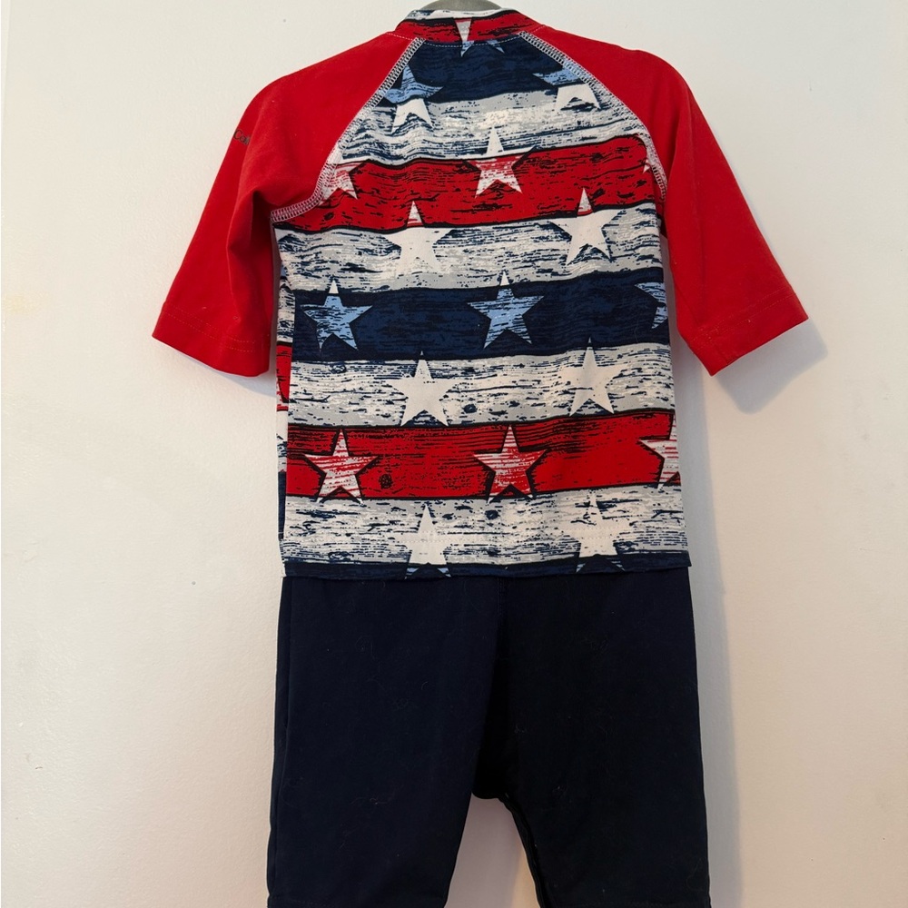 Columbia Kids Red and Blue Star Rashguard - Picture 3 of 4